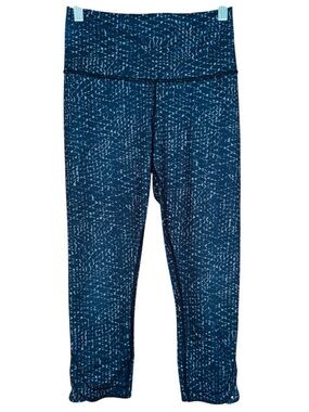 Lululemon True Self Crop II Samba Snake Battleship Black White Leggings Size 4